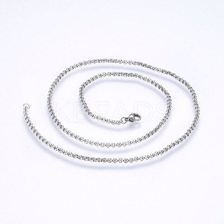 Tarnish Resistant 304 Stainless Steel Cable Chain Necklaces NJEW-P226-02P-01-1