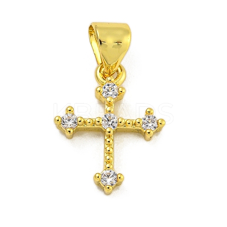 Rack Plating Brass Micro Pave Cubic Zirconia Charms KK-C074-30G-02-1