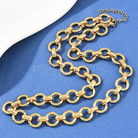 13MM 304 Stainless Steel Ring Link Chain Necklaces NJEW-Z105-03G-1
