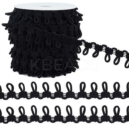 1Bundle Polyester Elastic Button Looping Trim OCOR-BC0006-93A-1