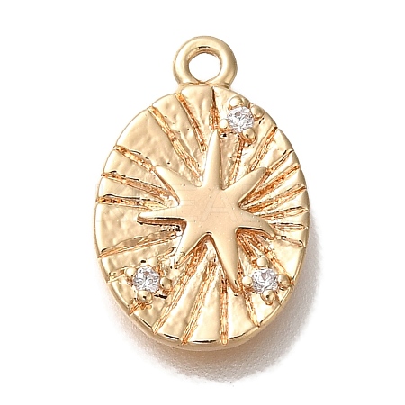 Brass Micro Pave Cubic Zirconia Pendants KK-U038-20G-1
