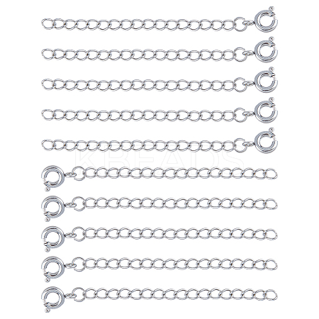DICOSMETIC 20Pcs 304 Stainless Steel Curb Chain Extender STAS-DC0013-97-1