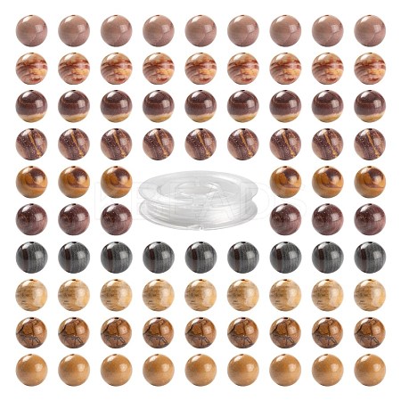100Pcs 8mm Natural Mookaite Round Beads DIY-LS0002-57-1