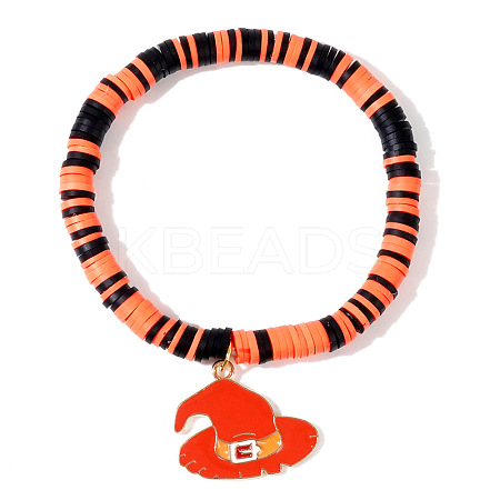 Ghostly Polymer Clay Heishi Stretch Bracelets BH7010-17-1