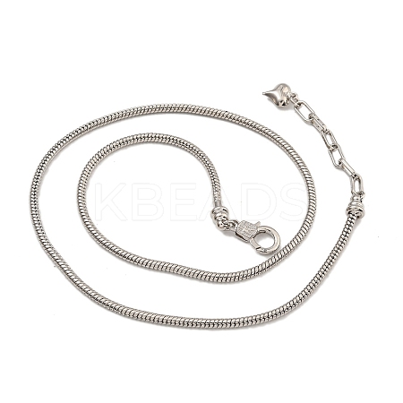 Rack Plating Brass Round Snake Chain Necklaces for Women NJEW-C059-27P-1