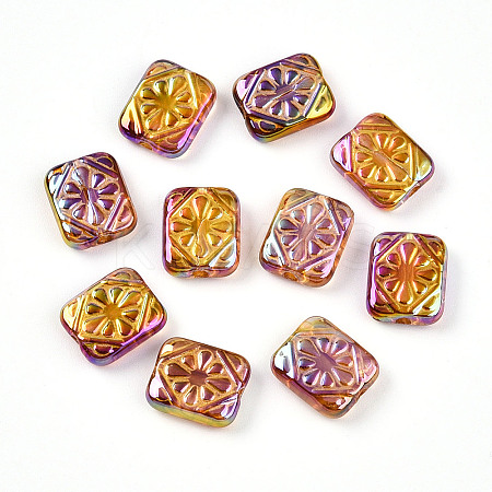UV Plating Iridescent Opaque Acrylic Beads OACR-T028-34-1