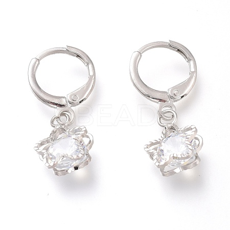 Brass Huggie Hoop Earrings EJEW-Z003-04P-1