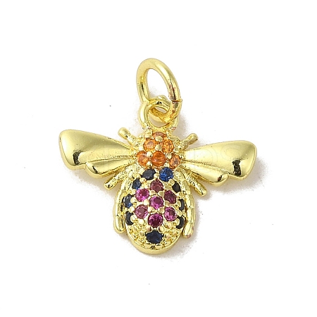 Real 18K Gold Plated Brass Pave Cubic Zirconia Pendants KK-M283-04C-02-1