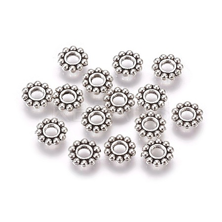 Tibetan Style Alloy Daisy Spacer Beads LS-PALLOY-TAC0002-01AS-1