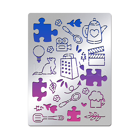 Stainless Steel Cutting Dies Stencils DIY-WH0289-049-1