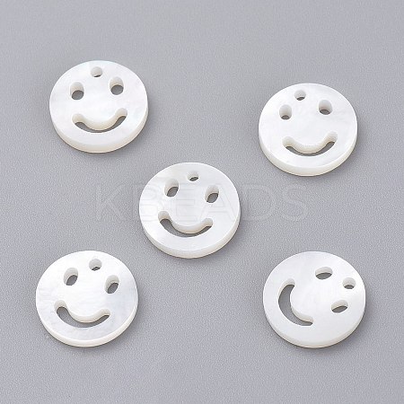Natural White Shell Mother of Pearl Shell Charms LS-SSHEL-L018-002-1