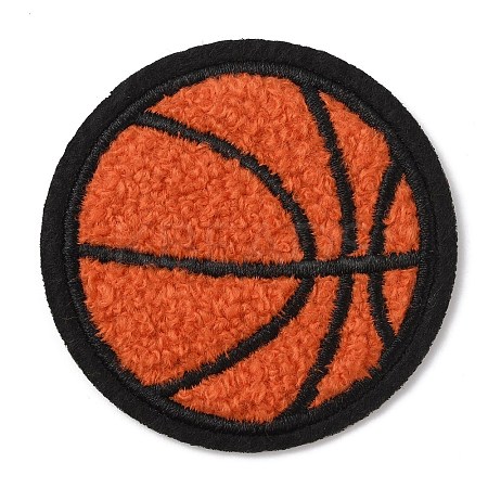 Sports Ball Theme Computerized Towel Fabric Embroidery Iron on Cloth Patches PATC-WH0007-23D-1