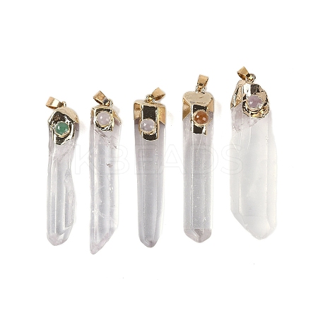 Natural Quartz Crystal Big Pendants with Mixed Stone G-C140-11-1