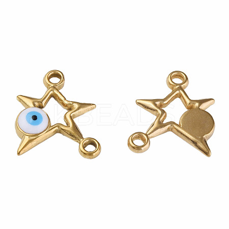 304 Stainless Steel Enamel Connector Charms STAS-N087-62-02G-1