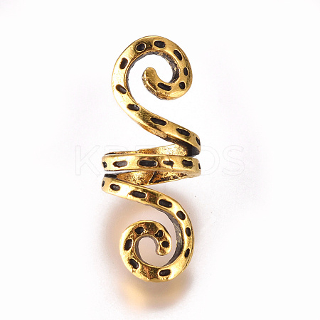 Adjustable Plated Alloy Hair Coil Cuffs OHAR-WH0016-24B-1