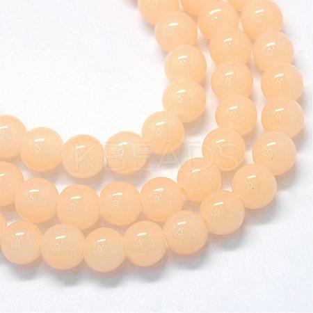 Baking Paint Imitation Jade Glass Round Bead Strands DGLA-Q021-10mm-42-1
