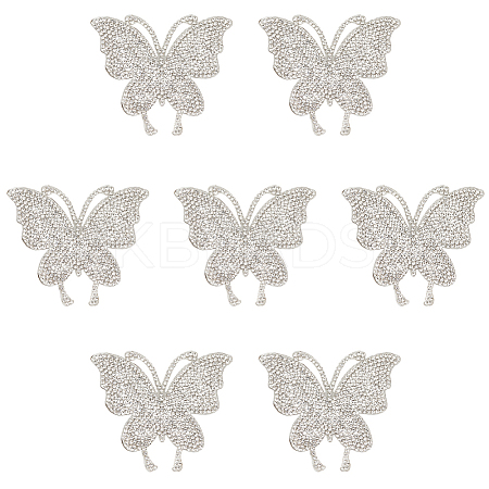 7Pcs Butterfly Hotfix Rhinestone Iron on/Sew On Patches DIY-DR0002-04A-1