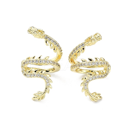 Rack Plating Brass Micro Pave Cubic Zirconia Cuff Earring EJEW-C086-16G-1