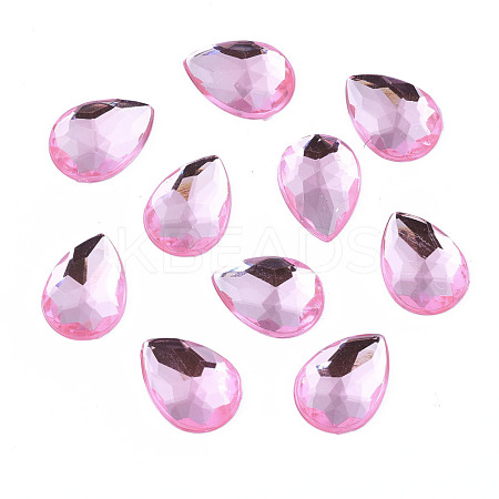 Acrylic Rhinestone Flat Back Cabochons GACR-Q010-10x14-04-1