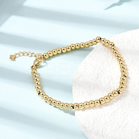 4MM Round 304 Stainless Steel Beaded Bracelets for Man and Women SA-CBAB767-15G-1