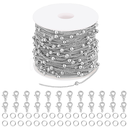 DIY Brass Curb Chain Bracelet Necklace Making Kit DIY-BBC0001-87P-1