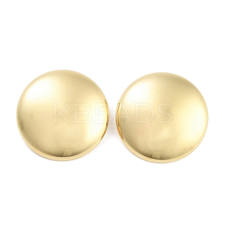 Flat Round 304 Stainless Steel Stud Earrings for Women EJEW-L283-101G-1