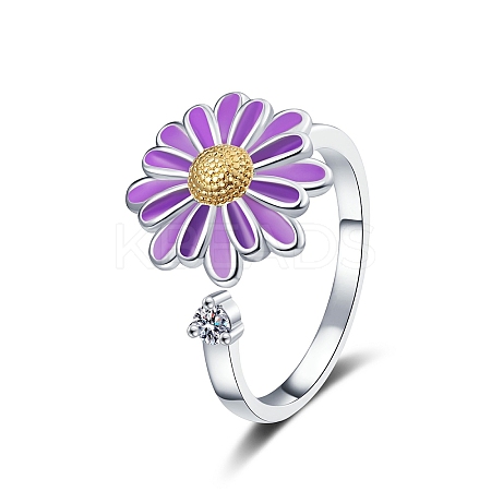 Rotatable Brass Rhinestone Cuff Rings PW-WG94E68-01-1