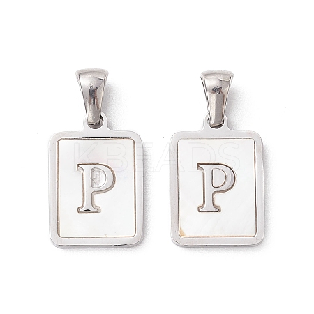 304 Stainless Steel Pave Shell Pendants STAS-G327-01P-P-1