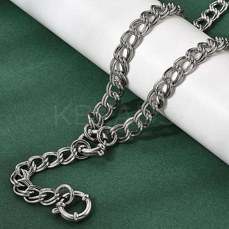 7MM 201 Stainless Steel Double Link Chains Necklaces for Unisex NJEW-K302-21P-1