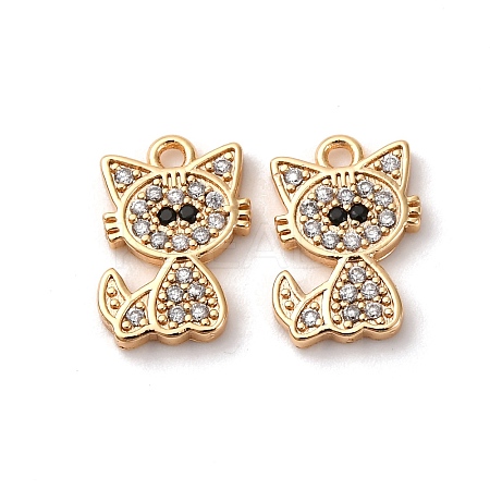 Brass Micro Pave Cubic Zirconia Pendants KK-Z112-15G-1