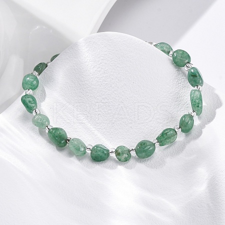 Natural Green Aventurine Beaded Bracelets for Women G-P563-07P-23-1