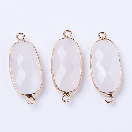 Natural Rose Quartz Links Connectors G-R472-03I-1