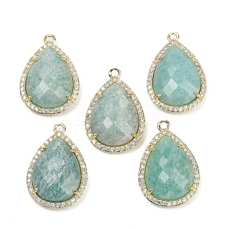 Natural Amazonite Faceted Pendants G-I382-05G-08-1