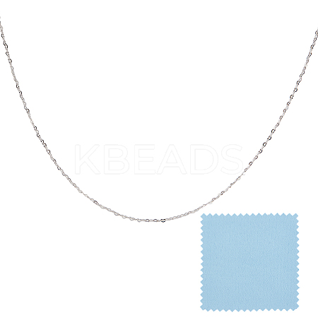 1Pc Sterling Silver Heart Link Chain Necklaces for Women NJEW-BC0001-13-1