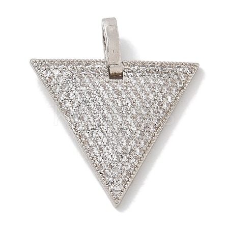 Rack Plating Brass Micro Pave Cubic Zirconia Pendants KK-L224-039P-1