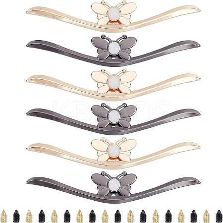6 Sets 2 Colors Zinc Alloy Bag Concer Protecter PALLOY-CA0001-93-1