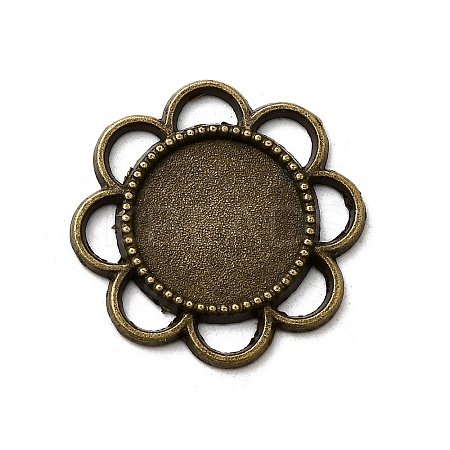 Flower Alloy Cabochon Settings PALLOY-N0088-33AB-NF-1