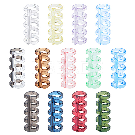52Pcs 13 Colors Plastic 5-Hole Loose Binders Binding DIY-MA0006-76-1
