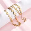 304 Stainless Steel Textured Square Link Chain Necklaces for Women NJEW-K299-02G-1