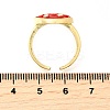 Brass Enamel Cuff Open Rings for Women RJEW-F184-10A-G-5