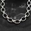 304 Stainless Steel Twisted Oval Link Chain Necklaces NJEW-R023-13P-2