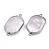 Natural Rose Quartz Links Connectors G-T131-48P-06-3