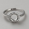 Sterling Silver Open Cuff Ring Findings STER-WH0061-21D-1