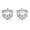 Brass Micro Pave Clear Cubic Zirconia Charms KK-N216-560P-2