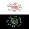 Bowknot UV Plating Luminous Rainbow Iridescent Acrylic Beads LACR-R001-03A-1