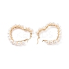 Natural Pearl Wire Wrapped Heart Big Hoop Earrings for Women EJEW-JE04796-02-4