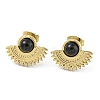 Ion Plating(IP) Real 18K Gold Plated 304 Stainless Steel Fan Stud Earrings EJEW-Z042-02D-1