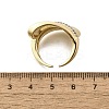 Brass Micro Pave Clear Cubic Zirconia Cuff Rings for Women RJEW-G347-04G-5