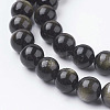 Natural Golden Sheen Obsidian Beads Strands X-G-C068-8mm-9-3