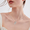 1pc Brass Chain with Alloy Letter Pendants Necklaces NJEW-LP0001-41S-P-4